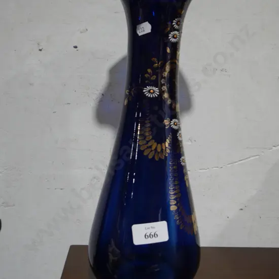 Blue glass vase