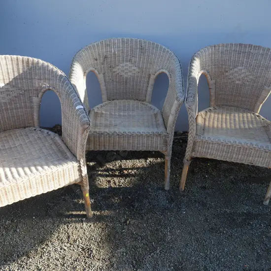 3 outdoor wicker chairs