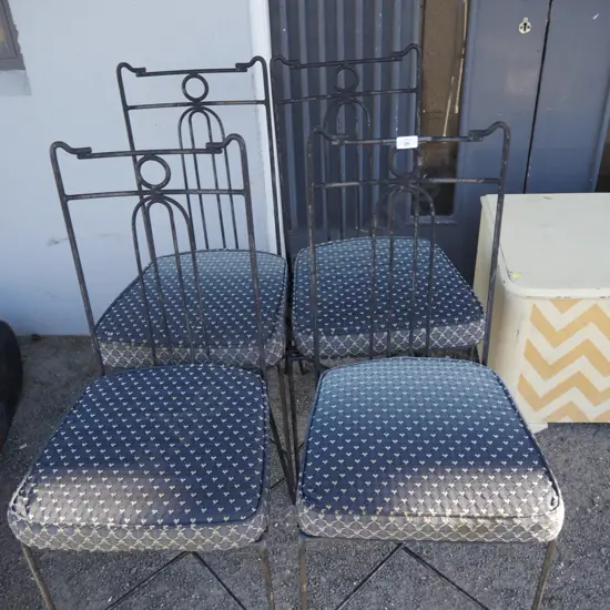 4 metal frame chairs