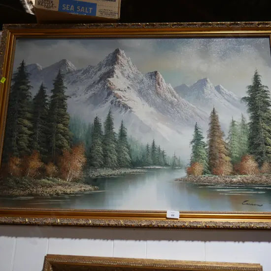 Mountain scene oil painting