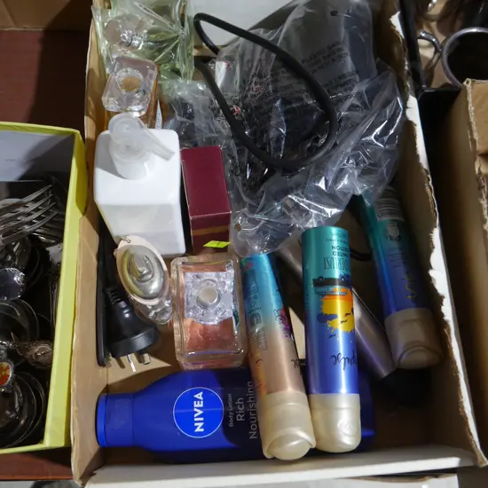 Perfumes, hair dryer etc