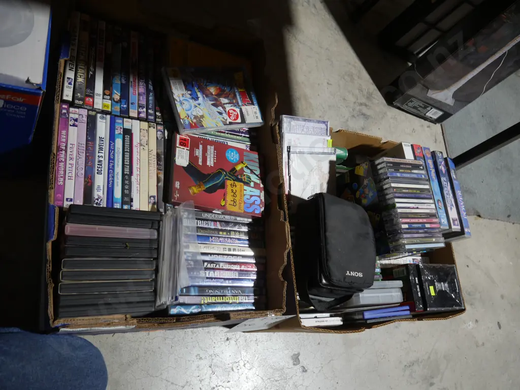 2 boxes of DVDs, CDs etc Image 1++