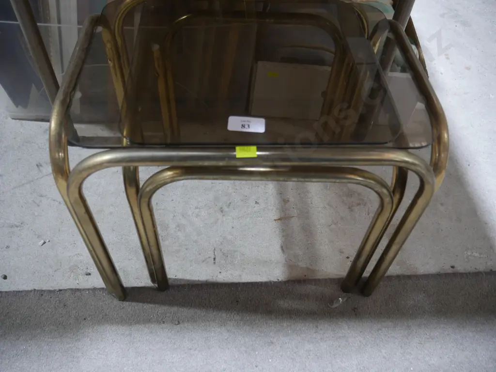 2 glass top side tables Image 1++