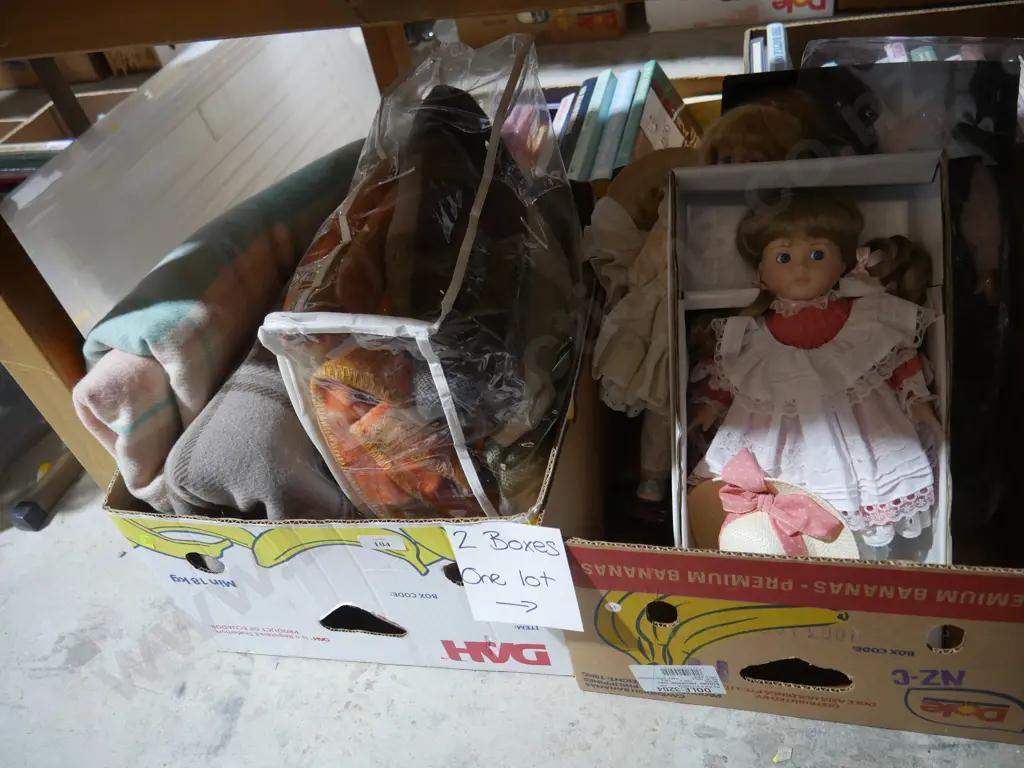 2 boxes of dolls and blankets Image 1++