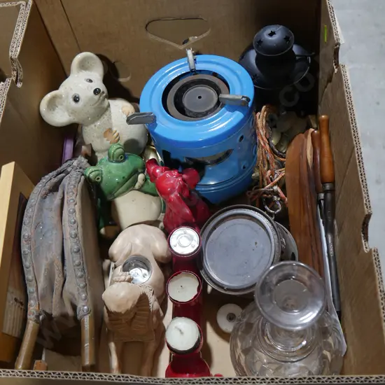 Bellow, figurines candlestick holders etc