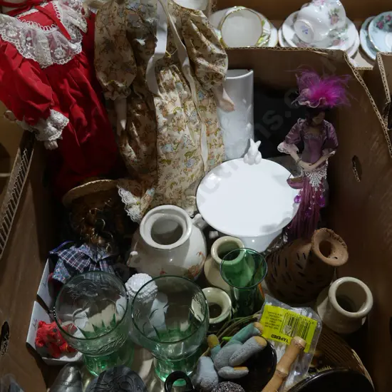 Dolls, Coca-Cola glasses etc