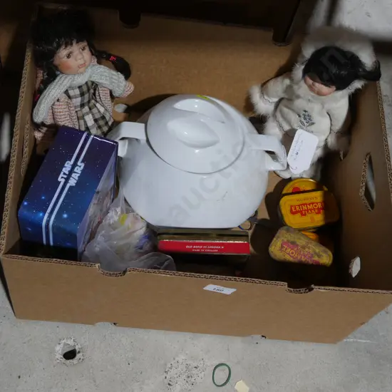 Dolls, old tins etc