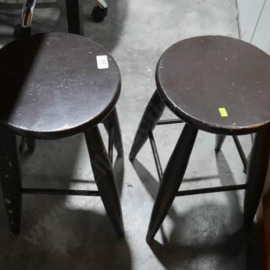 Two wooden stools