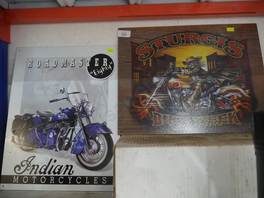 2 motorcycle tin signs Image 1++