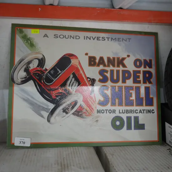 Shell motor lubricating oil sign
