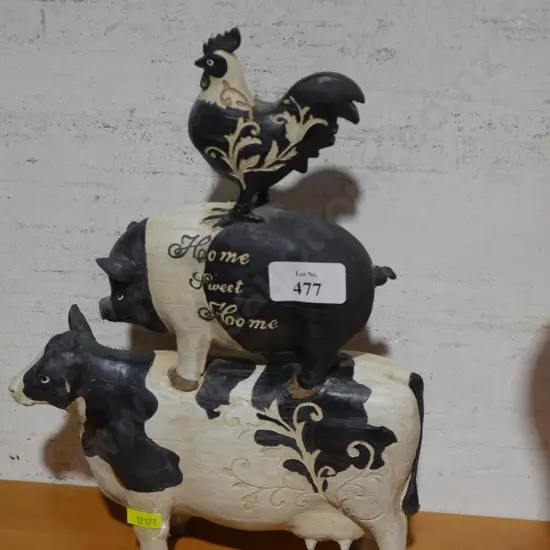 Stacked farm animal figurine