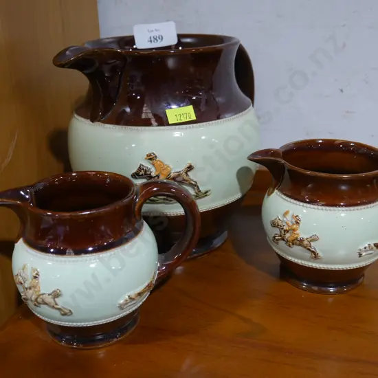 Three-piece Bourne Denby Derby jugs