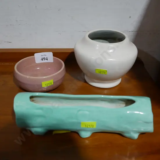 O. C Stephens pottery bowl and vases