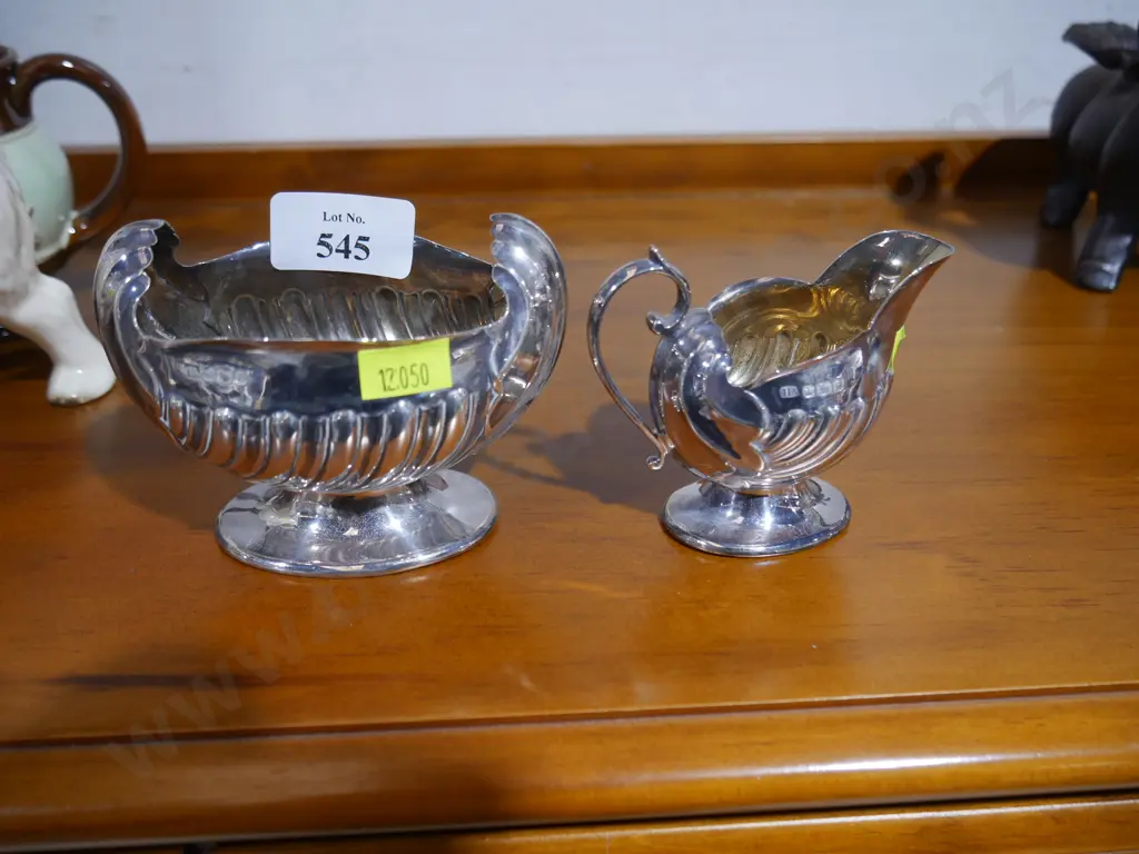 Sterling silver jug and dish Image 1++