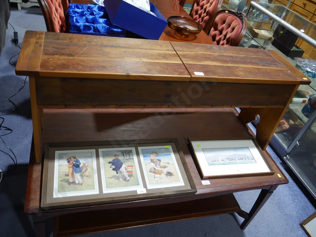 Wooden storage bench seat Image 1++