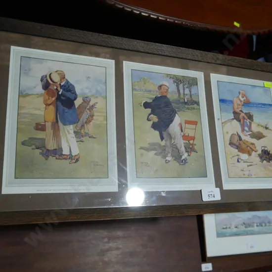 3 piece framed Lawson Wood prints