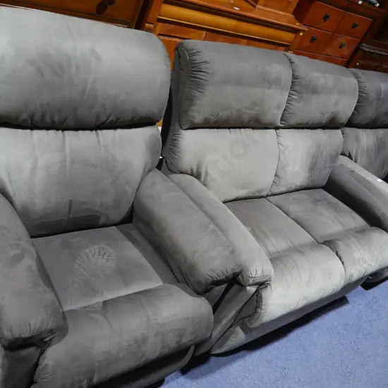 Three piece grey Lazboy lounge suite