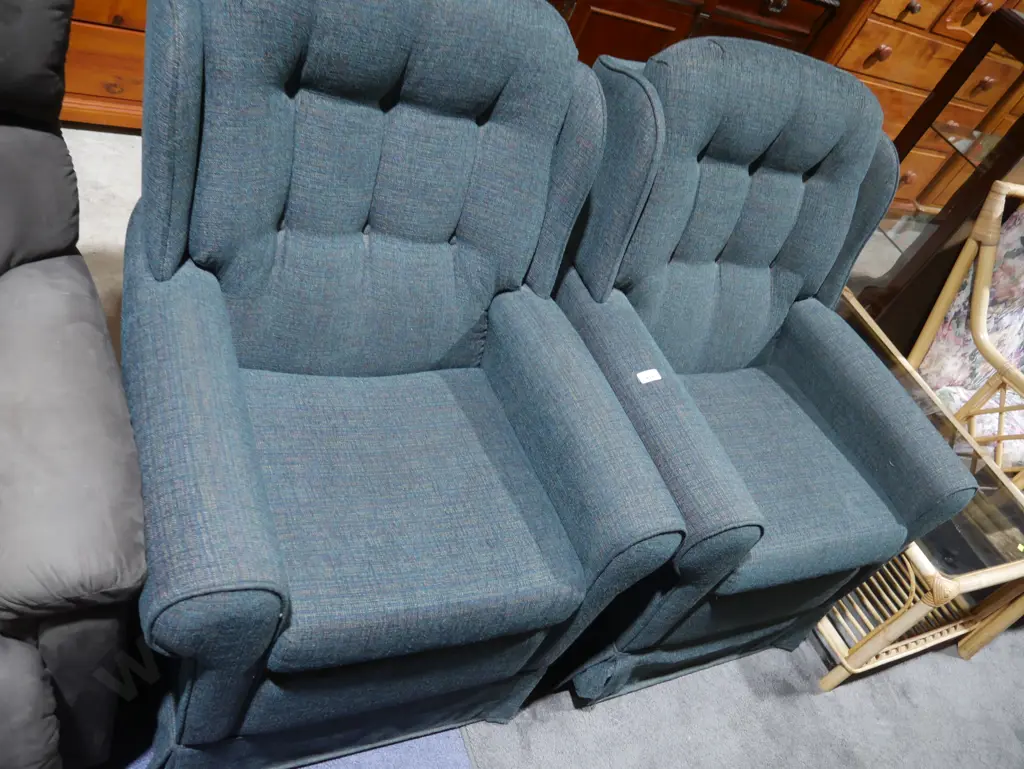 Pair of green armchairs Image 1++