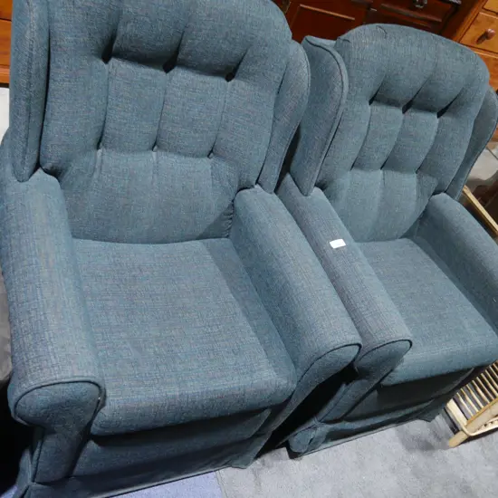 Pair of green armchairs