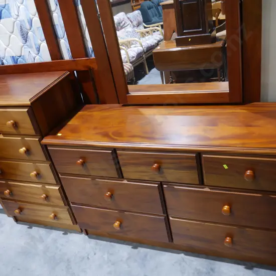Mirror back dresser and tallboy