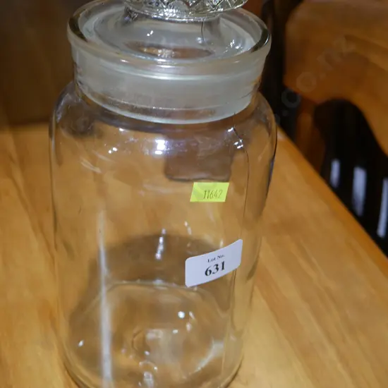 Lidded glass jar