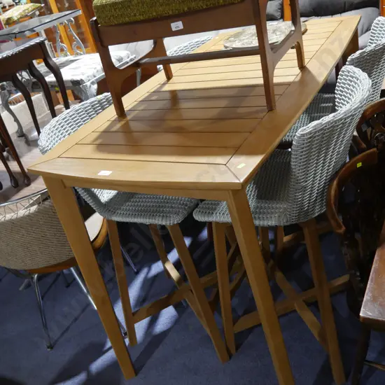 Tall table and four bar stools