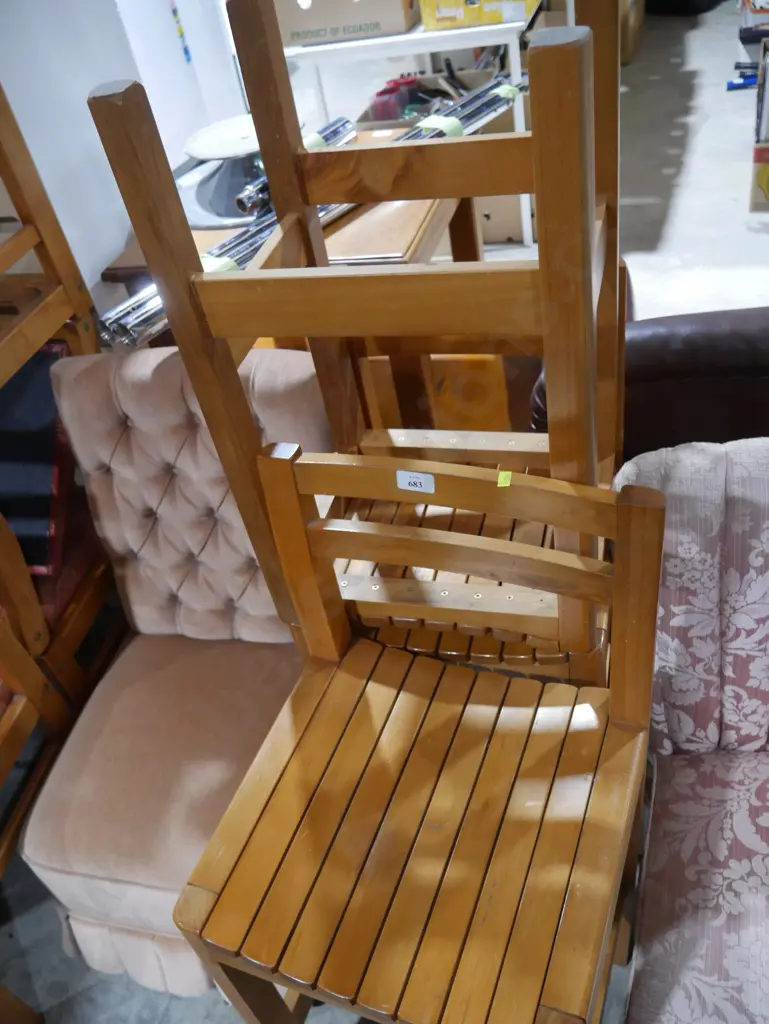Three Wood bar stools Image 1++
