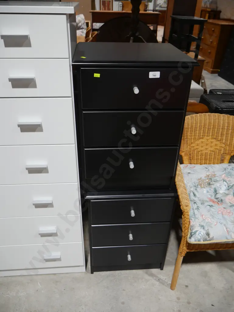 Two black bedside drawers Image 1++