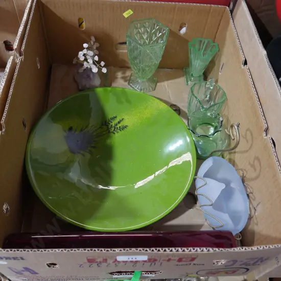Green glassware etc