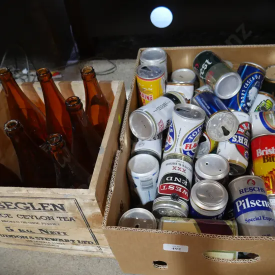 Beer cans beer bottles