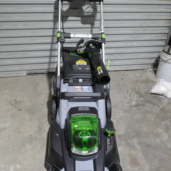 Ego battery lawnmower and leaf blower
