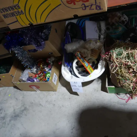 Christmas decorations, baby bath etc
