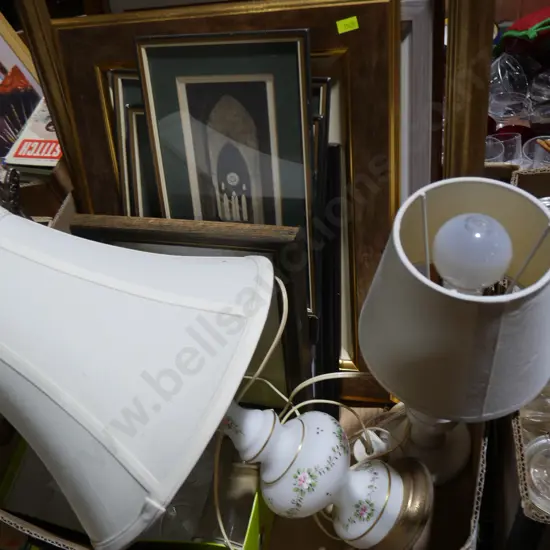 Lamps, picture frames etc