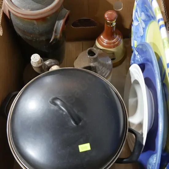 Assorted pottery and stock pot