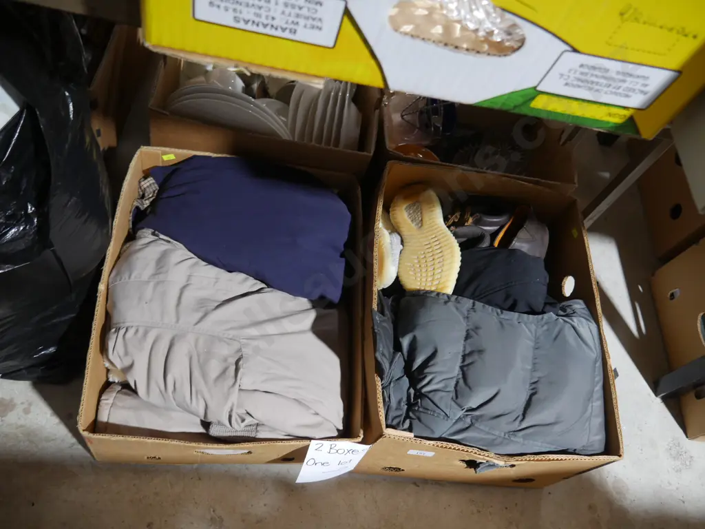 2 boxes of jackets and shoes Image 1++
