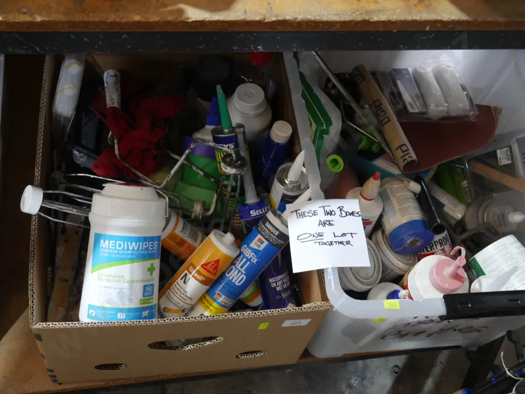 Two boxes painting sundries etc Image 1++