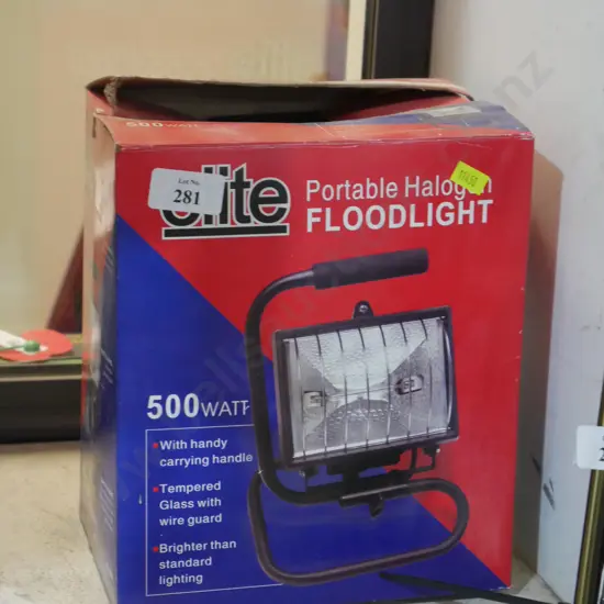 Portable halogen floodlight