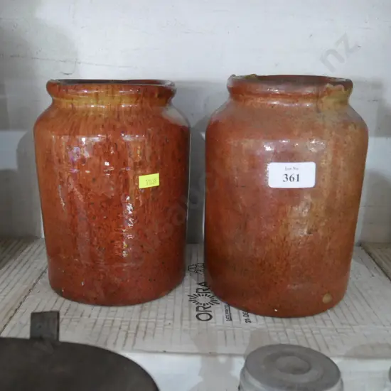2 stone jars