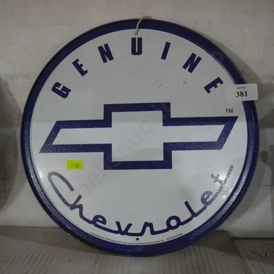 Chevrolet tin sign