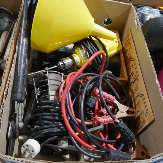 Electric drill work light jumper leads