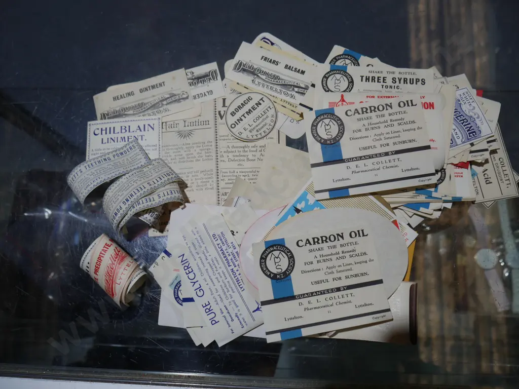 Old Lyttelton chemist labels Image 1++