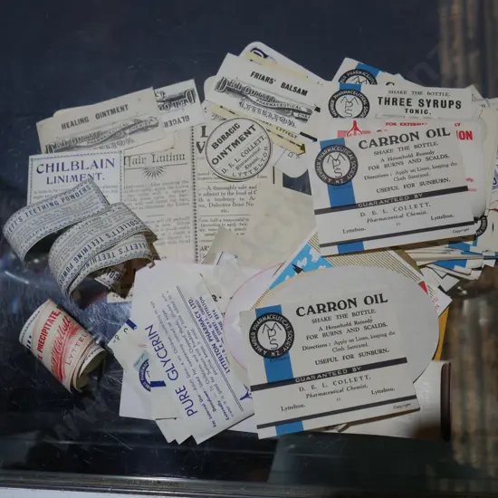 Old Lyttelton chemist labels