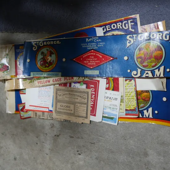 Vintage jam labels etc