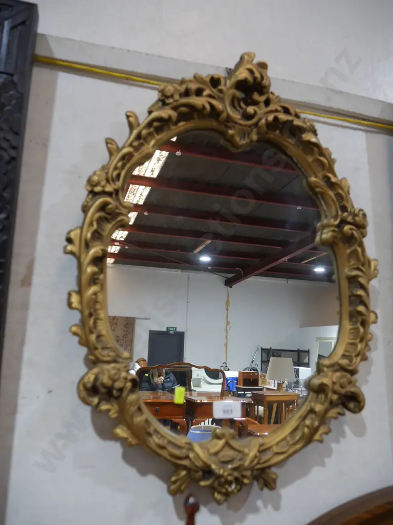 Oval ornate gilt frame mirror Image 1++