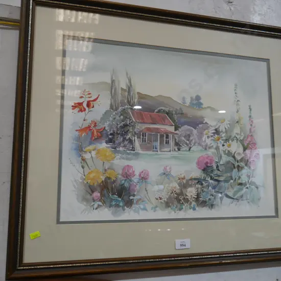 Framed watercolour