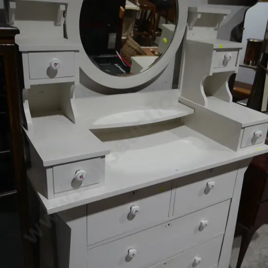 White mirror back dresser