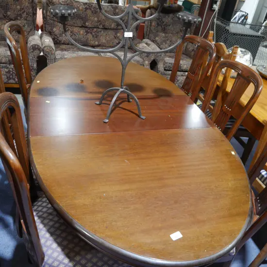 Extension dining table and six chairs