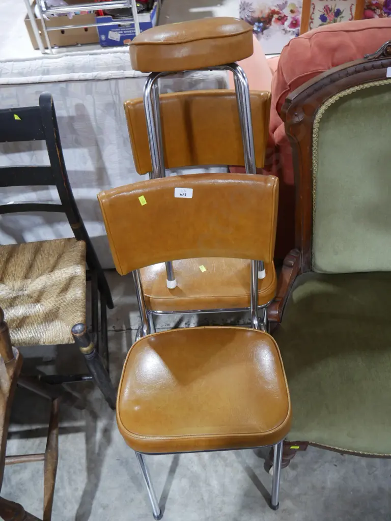 Two dining chairs and stool Image 1++