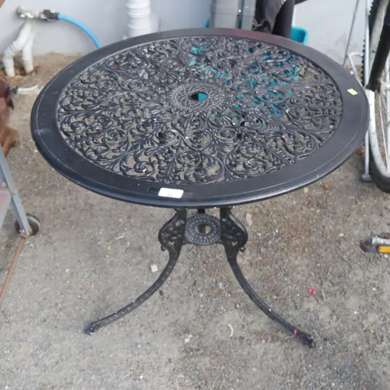 Black metal table