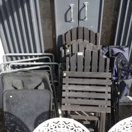 Assorted folding chairs